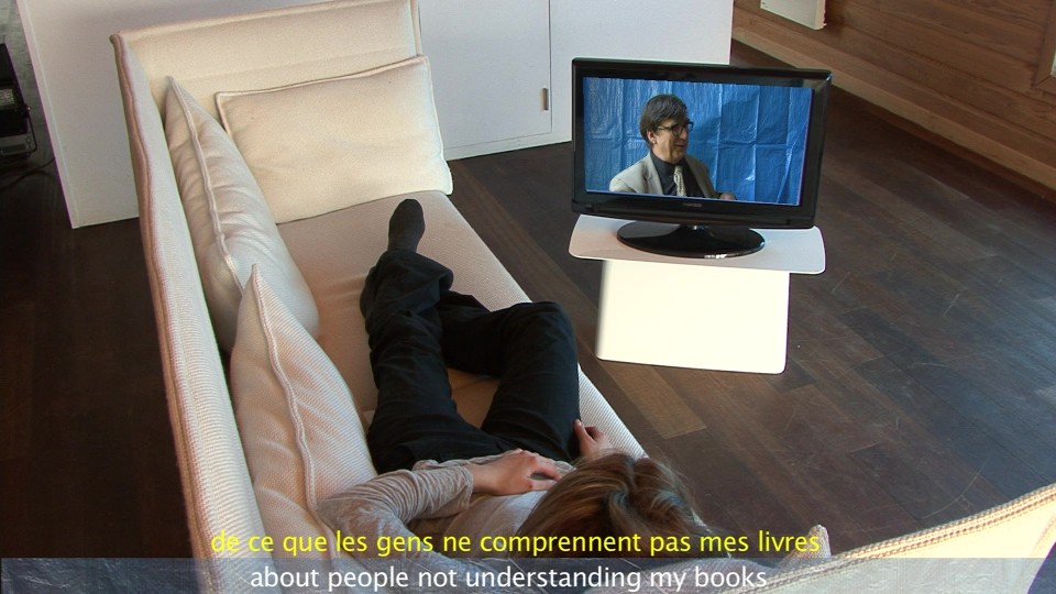 A Constructed World a reader's interview with Bruno Latour in a constructed world, 2026; single channel video; 7 minutes 41 seconds; enquire