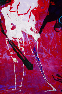 Tom Polo we transfer (where do you go, where nobody knows) (detail), 2026; acrylic and Flashe on polycotton; 213 x 198 cm; enquire