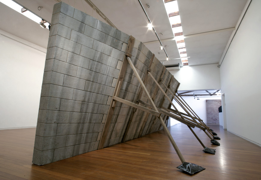 Callum Morton Monument #23: Slump, 2009 (detail); polyurethane, epoxy resin, fiberglass, sand cement, timbre, acrylic paint; 260 × 960 × 270cm; Exhibition view, Wall To Wall, Roslyn Oxley9 Gallery (26 February – 21 March 2009)