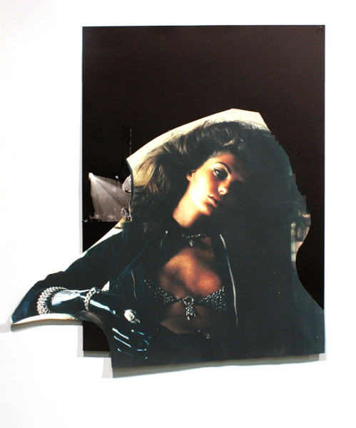 Jacqueline Fraser The Making of 8 Mile 2012, 2012; archival card, duratrans, magazine clippings, paint, archival glue, wood grain contact, cling wrap, gold foil paper, plastic sheeting; dimensions variable; enquire