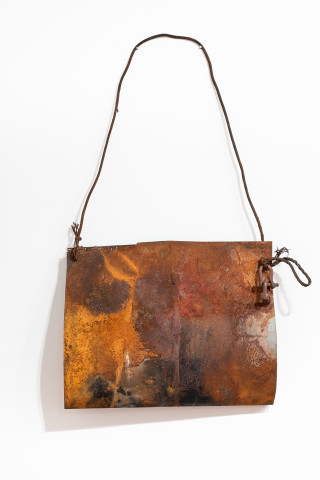 Lorraine Connelly-Northey Narrbong, 2019; CONNL - 0033; rusted steel, cable wire; 180 x 115 x 20 cm; Enquire