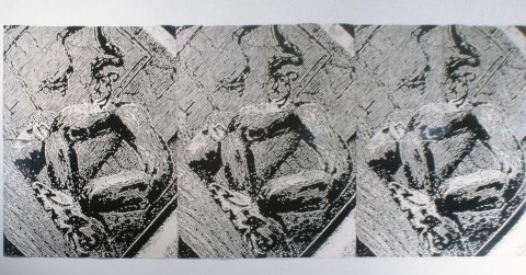 Ken Orchard Transformation, 1987; woodblock print on cotton duck; 161 x 792 cm; enquire