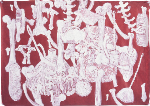 Fiona Hall Insolvent, 1997; gouache on Daphne paper; 56 x 80 cm; enquire