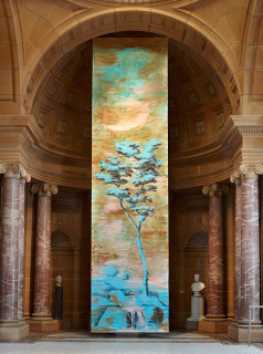 Tony Clark Pseudotapeten Landscape (Tree and Waterfall), 2006; acrylic on unstretched canvas
; 840 x 210 cm; photo: Jenni Carter; enquire