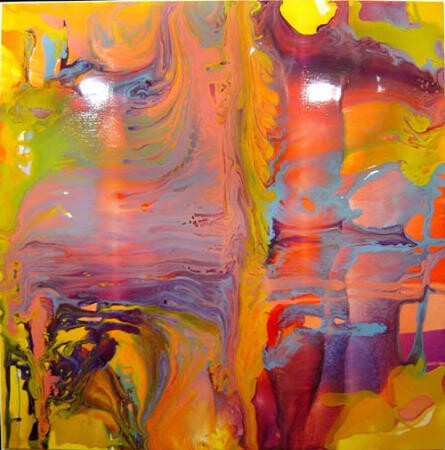 Dale Frank Remember Fortune Cookie Road 3. Where does one go from a world of insanity? Somewhere on the Peak of Despair.You are the one to stretch your own horizon. Mount Disappointment, Queensland., 2004; varnish on canvas; 180 x 180 cm; enquire