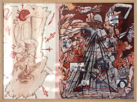 Gareth Sansom Family, 1981; mixed media on paper; 56.5 x 77 cm; enquire