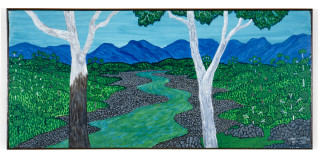 Robert Campbell Jnr Macleay Valley, 1990; acrylic on canvas; 53 x 116.5 cm; enquire
