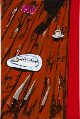 Mia Boe The spread, 2025; synthetic polymer on linen; 30 x 20 cm; more info; enquire