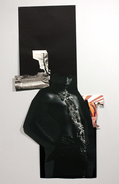 Jacqueline Fraser The Making of 8 Mile 2012, 2012; archival card, duratrans, magazine clippings, paint, archival glue, wood grain contact, cling wrap, gold foil paper, plastic sheeting; dimensions variable; enquire
