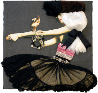 Jacqueline Fraser "That faded Nan Goldin simulation doesn't know shit from clay", 2007; mixed media; 77.5 x 77.5 x 16 cm; 