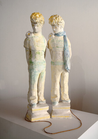 Linda Marrinon Twins with skipping rope, New York, 1973, 2013; Painted plaster, cord and muslin; 90 x 45 x 30 cm (each); enquire