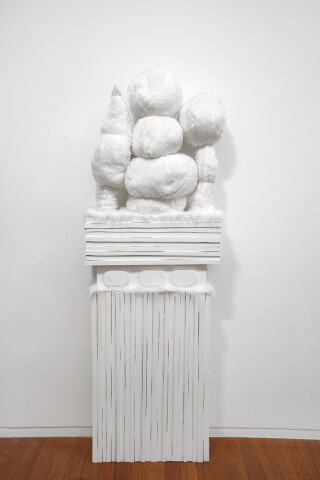 Kathy Temin Overgrown sideboard garden, 2007-; wood, steel, paint, synthetic fur, synthetic filling; 200 x 57 x 27 cm; Enquire