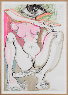 Del Kathryn Barton the love i feel - naked as self, 2021; ink and gouache on paper; 164 x 120 cm; more info; enquire