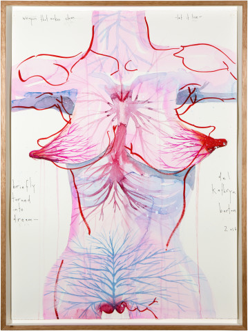 Del Kathryn Barton let it live, 2016; archival ink and acrylic on paper; 81 x 60.5 cm; (framed); 76 x 56cm (paper size); Enquire