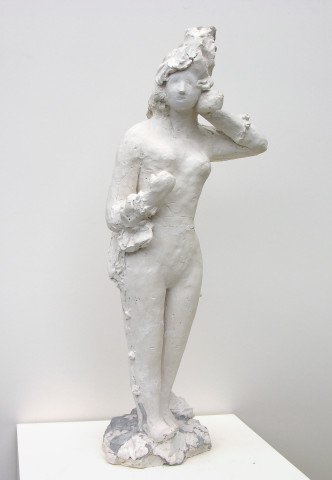 Linda Marrinon Woman with bustle listening to her watch, 2005; plaster; 74 x 30 x 19 cm; enquire