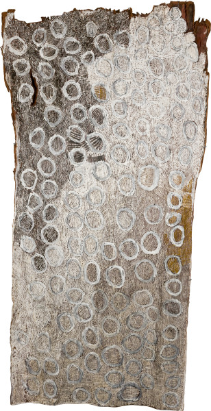 Nyapanyapa Yunupingu, untitled, 2015, 4861S, Bark painting, 180 x 90 cm