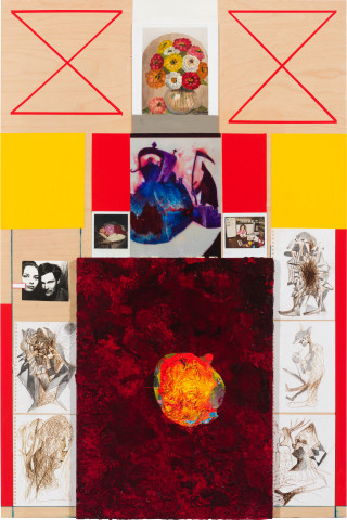 Gareth Sansom We saw, 2024; mixed media on plywood; 120 x 80 cm; more info; enquire