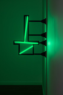 Callum Morton City Lights #14, 2026; steel, 2Pac polyurethane, lights; 82 x 62.5 x 12 cm; enquire