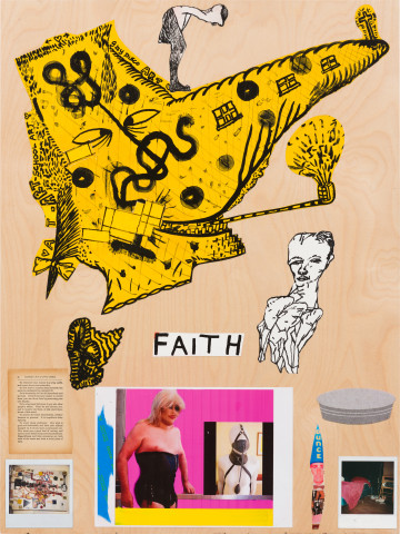 Gareth Sansom Faith, 2024; mixed media on plywood; 80 x 60 cm; more info; enquire