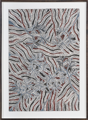 Yalmakany Marawili Burukpili, 2024; 108-24; earth pigment on paper; 92 x 67 cm; more info; enquire