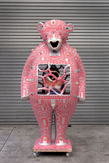 Rohan Wealleans He with Glands of Wasp, 2009; polystyrene, paint, shark jaw and velvet; 208 x 118 x 61 cm; enquire