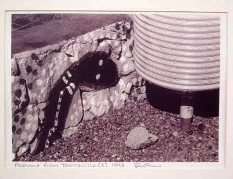 Destiny Deacon Postcard from Townsville (1), 1998; black & white laser print; 21.2 x 29.7 cm; Edition of 15; enquire