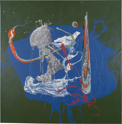 Dale Frank I’ll Tumble 4 Ya, 1996; acrylic, enamel, aluminium on linen; 200 x 200 cm; enquire