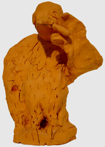 Linda Marrinon Eagle with Cigar, 1999; Terracotta; 28 x 21 x 14.5 cm; enquire