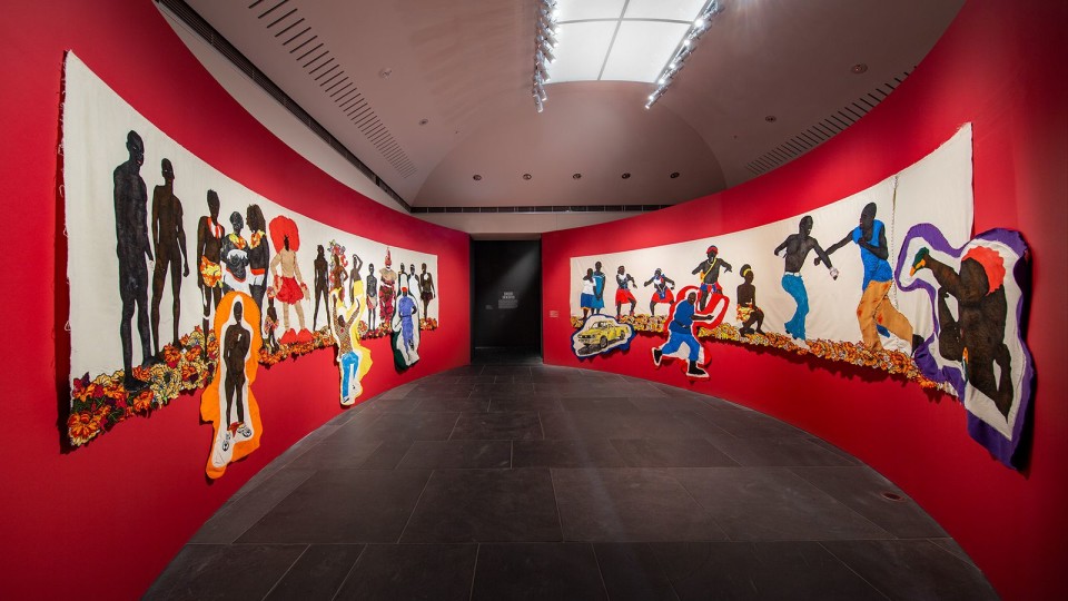 Kitenge (Part 1 &amp; 2), 2020, mixed media on fabric, 2020 Adelaide Biennial of Australian Art: Monster Theatres, Art Gallery of South Australia, Adelaide
