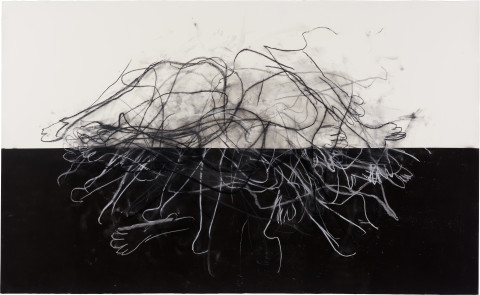 Julie Rrap Figure and Ground, 2022; charcoal pastel on watercolour paper; 150 x 250 cm; more info; enquire