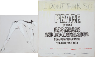 Tracey Emin I DON'T THINK SO, 2002; acrylic on canvas; diptych: 183 x 183 cm and 122 x 122 cm; enquire