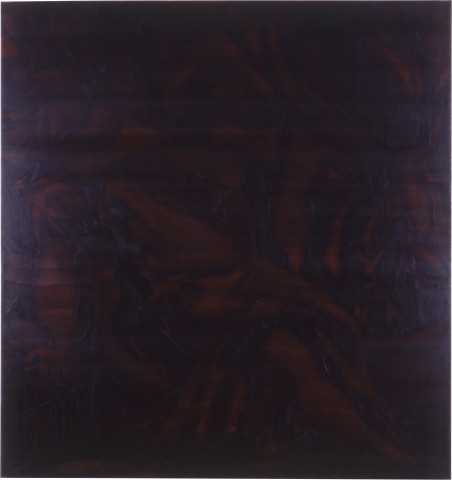 Lindy Lee The Vision and the Riddle, 1987; oils and wax on canvas; 139 x 131 cm; enquire