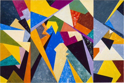 Robert Jacks Rays of Rhyme, Ways, Days Blaze, 1982; oil and wax on canvas; 197 x 297 cm; enquire
