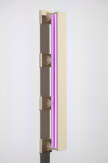 Callum Morton City Lights #12, 2026; steel, powder coating, lights; 130 x 24.5 x 12 cm; enquire
