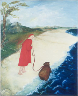 Vivienne Shark LeWitt Shall I Bark for you Master? Or Shall I Bite? Ha, ha, ha, ha., 1987; oil on linen; 81 x 66 cm; enquire