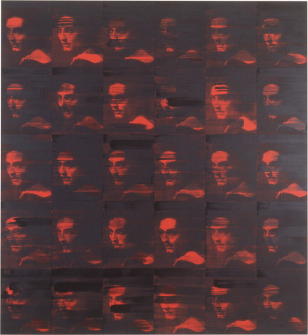 Lindy Lee Erase, 1993; photocopy and acrylic on Stonehenge paper; 182.5 x 168 cm; 30 panels; enquire