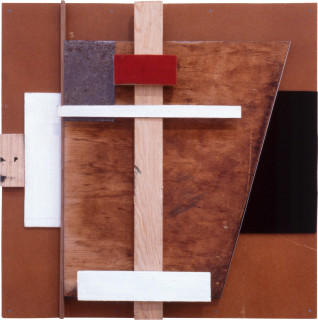 John Nixon KONSTRUCTION, 1992; enamel and various materials; 48.3 x 49 cm; enquire