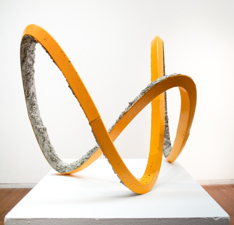 James Angus Precast Torsional Alignment, 2009; concrete, steel, enamel paint; 70 x 61 x 61 cm; Edition of 5 + AP 2; enquire