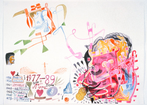 Gareth Sansom Relationships!, 1989; watercolour on paper; 56 x 76 cm; enquire