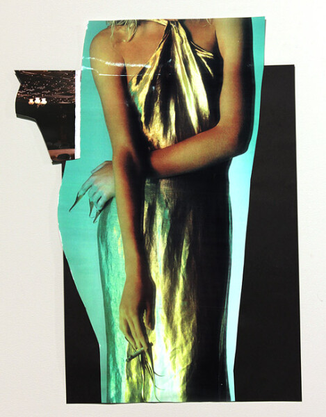 Jacqueline Fraser The Making of 8 Mile 2012, 2012; archival card, duratrans, magazine clippings, paint, archival glue, wood grain contact, cling wrap, gold foil paper, plastic sheeting; dimensions variable; enquire