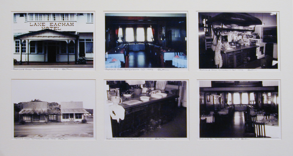 Destiny Deacon Postcard from Yungaburra (1) (2) (2a) (3) (4) (4a), 1998; 6 colour laser prints; 20.1 x 29.7 cm; Edition of 15; enquire