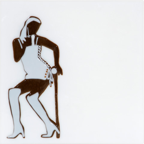 Kathy Temin Frozen Moment: Performing, 15, 2002; fused glass; 31 x 31 cm; enquire