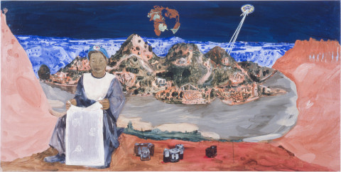 Geoff Lowe I SEE 2 (The Hole In The Ozone Layer), 1989; oil and acrylic on linen; 100 x 200 cm; enquire