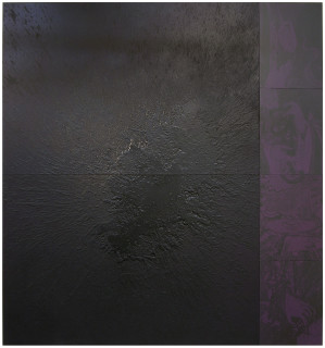 Lindy Lee Dissolving Night, 2006; acrylic and wax on boards, archival inks on pure cotton photorag
; 6 panels, 162cm x 150cm; enquire