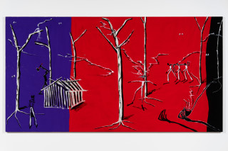 Mia Boe Bogimbah Creek Mission, 2026; acrylic on linen; 120 x 224 cm; enquire