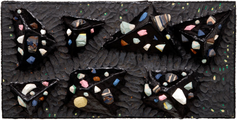 Rohan Wealleans Bonanza, 2007; paint on polystrene fibre glass on wood; 121 x 61 x 21 cm; enquire