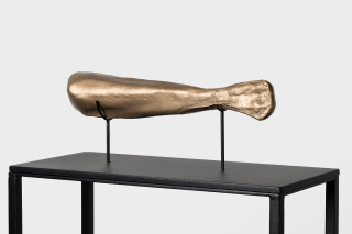 Julie Rrap Relic/Club, 2019; bronze and steel; 6.5 x 38 x 8 cm, steel plinth size: 106 x 47 x 28 cm; Edition of 2 + 1 AP; enquire