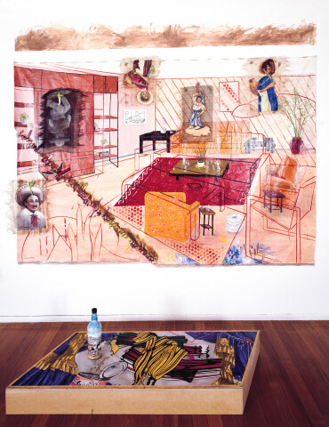 Juan Davila Lichtenstein Interior, 1991; oil, enamel & collage on canvas; 234 x 250 cm; enquire