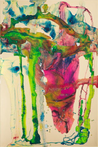 Dale Frank Holiday Package, 2020; powder pigments in resin, epoxyglass, on Perspex; 150 x 100 cm; more info; enquire