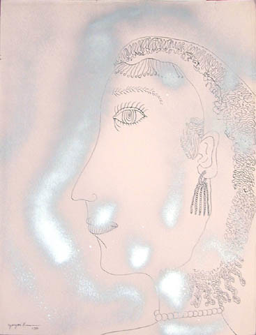 Yayoi Kusama Self Portrait, 1980; Ink and spray on paper; 66 x 51.5 cm; enquire